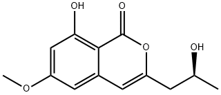 3-[(S)-2-ヒドロキシプロピル]-6-メトキシ-8-ヒドロキシイソクマリン 化学構造式