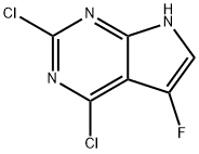 2,4-ジクロロ-5-フルオロ-7H-ピロロ[2,3-D]ピリミジン 化学構造式