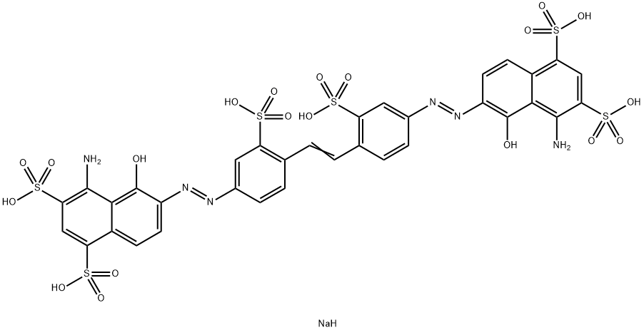 hexasodium 6,6'-[vinylenebis[(3-sulphonato-4,1-phenylene)azo]]bis[4-amino-5-hydroxynaphthalene-1,3-disulphonate] Structure