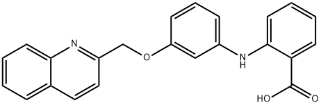 2-[[3-(2-QUINOLINYLMETHOXY)PHENYL]AMINO]BENZOICACIDHYDROCHLORIDE, 105350-26-3, 结构式