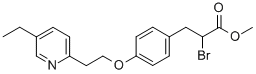 2-Bromo-3-[4-(2-(5-ethyl-2-pyridyl)ethoxy)phenyl]propionic acid methyl ester 化学構造式