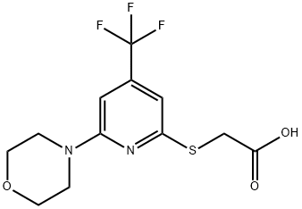 (6-Morpholin-4'-yl-4-(trifluoromethyl)-pyridin-2-ylsulfanyl)acetic acid Structure