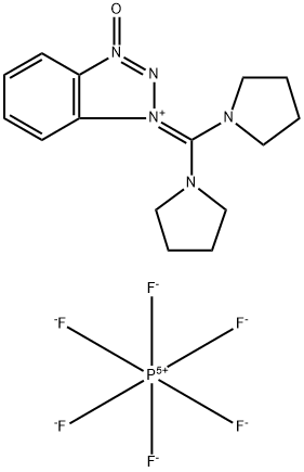 O-(ベンゾトリアゾール-1-イル)-N,N,N',N'-ビス(テトラメチレン)ウロニウムヘキサフルオロホスファート 化学構造式