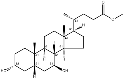 3α,7β-ジヒドロキシ-5β-コラン-24-酸メチル 化学構造式