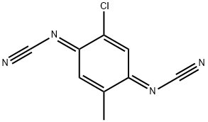 [(1E,4E)-2-Chloro-5-methyl-2,5-cyclohexadiene-1,4-diylidene]biscyanamide Structure