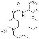 Carbamic acid, (2-butoxyphenyl)-, 1-butyl-4-piperidinyl ester, monohyd rochloride Struktur