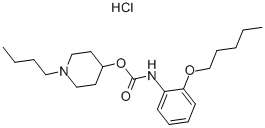 Carbamic acid, (2-(pentyloxy)phenyl)-, 1-butyl-4-piperidinyl ester, mo nohydrochloride|