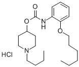 Carbamic acid, (2-(hexyloxy)phenyl)-, 1-butyl-4-piperidinyl ester, mon ohydrochloride Struktur