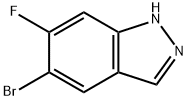 5-ブロモ-6-フルオロ-1H-インダゾール 化学構造式