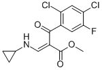3-(シクロプロピルアミノ)-2-(2,4-ジクロロ-5-フルオロベンゾイル)アクリル酸メチル 化学構造式