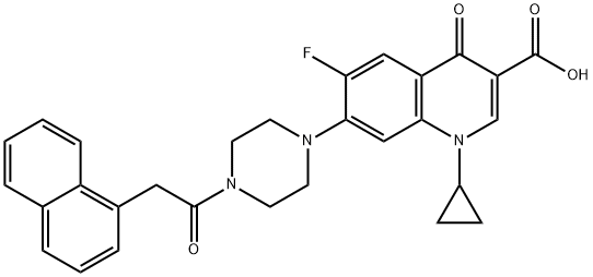 3-Quinolinecarboxylic acid, 1-cyclopropyl-6-fluoro-1,4-dihydro-7-[4-[2-(1-naphthalenyl)acetyl]-1-piperazinyl]-4-oxo- Structure