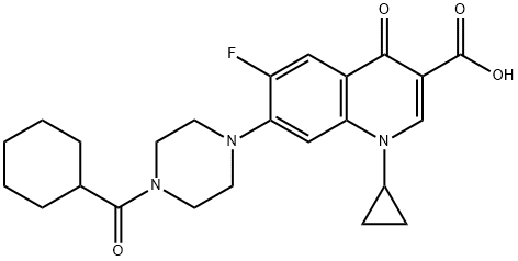 3-Quinolinecarboxylic acid, 7-[4-(cyclohexylcarbonyl)-1-piperazinyl]-1-cyclopropyl-6-fluoro-1,4-dihydro-4-oxo- Structure