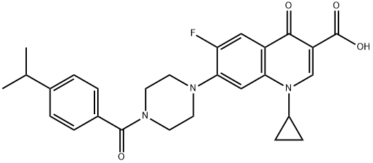 3-Quinolinecarboxylic acid, 1-cyclopropyl-6-fluoro-1,4-dihydro-7-[4-[4-(1-Methylethyl)benzoyl]-1-piperazinyl]-4-oxo- Structure
