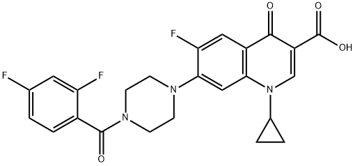 3-Quinolinecarboxylic acid, 1-cyclopropyl-7-[4-(2,4-difluorobenzoyl)-1-piperazinyl]-6-fluoro-1,4-dihydro-4-oxo-|