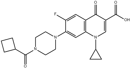 3-Quinolinecarboxylic acid, 7-[4-(cyclobutylcarbonyl)-1-piperazinyl]-1-cyclopropyl-6-fluoro-1,4-dihydro-4-oxo- Structure