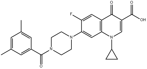 3-Quinolinecarboxylic acid, 1-cyclopropyl-7-[4-(3,5-diMethylbenzoyl)-1-piperazinyl]-6-fluoro-1,4-dihydro-4-oxo- Structure