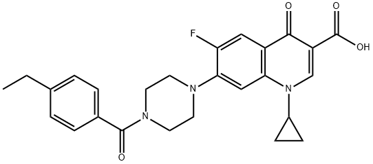 3-Quinolinecarboxylic acid, 1-cyclopropyl-7-[4-(4-ethylbenzoyl)-1-piperazinyl]-6-fluoro-1,4-dihydro-4-oxo- Structure