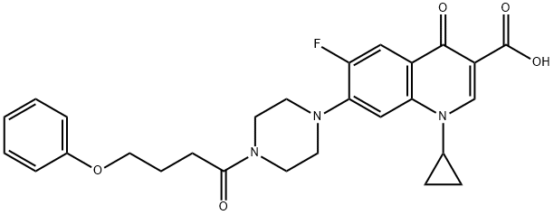 3-Quinolinecarboxylic acid, 1-cyclopropyl-6-fluoro-1,4-dihydro-4-oxo-7-[4-(1-oxo-4-phenoxybutyl)-1-piperazinyl]- Structure