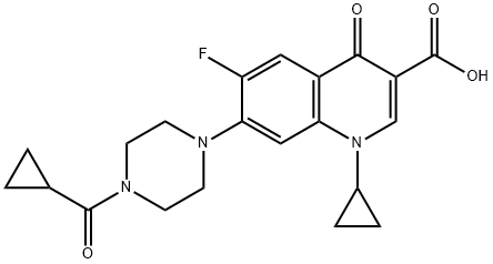 3-Quinolinecarboxylic acid, 1-cyclopropyl-7-[4-(cyclopropylcarbonyl)-1-piperazinyl]-6-fluoro-1,4-dihydro-4-oxo- Structure