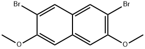 2,7-ジブロモ-3,6-ジメトキシナフタレン 化学構造式