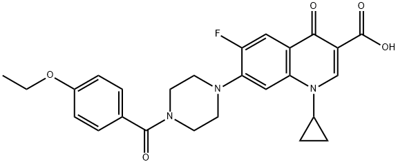 3-Quinolinecarboxylic acid, 1-cyclopropyl-7-[4-(4-ethoxybenzoyl)-1-piperazinyl]-6-fluoro-1,4-dihydro-4-oxo- Structure