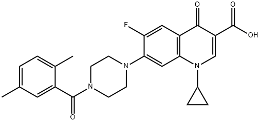 3-Quinolinecarboxylic acid, 1-cyclopropyl-7-[4-(2,5-diMethylbenzoyl)-1-piperazinyl]-6-fluoro-1,4-dihydro-4-oxo- Struktur