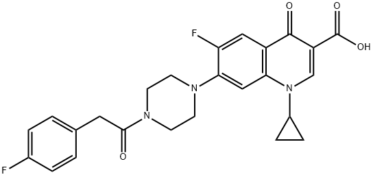 3-Quinolinecarboxylic acid, 1-cyclopropyl-6-fluoro-7-[4-[2-(4-fluorophenyl)acetyl]-1-piperazinyl]-1,4-dihydro-4-oxo- Structure