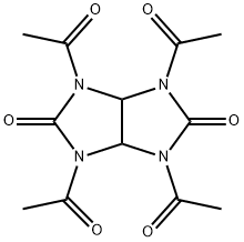 N,N',N'',N'''-テトラアセチルグリコールウリル 化学構造式