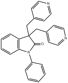1,3-DIHYDRO-1-PHENYL-3,3-BIS(4-PYRIDINYLMETHYL)-2H-INDOL-2-ONE DIHYDROCHLORIDE Structure