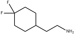 4,4-ジフルオロシクロヘキサンエタンアミン 化学構造式