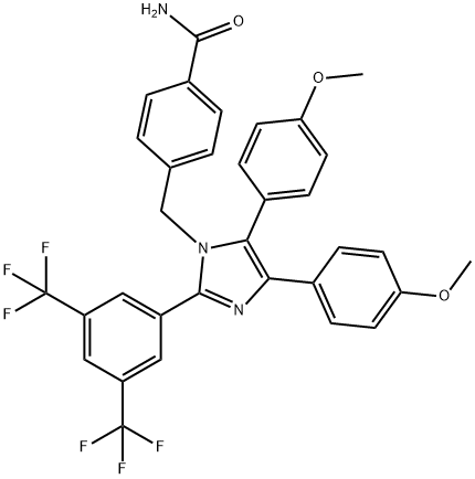 BenzaMide, 4-[[2-[3,5-bis(trifluoroMethyl)phenyl]-4,5-bis(4-Methoxyphenyl)-1H-iMidazol-1-yl]Methyl]- 结构式