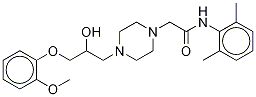 N-(2,6-二甲基苯基)-4-[2-羟基-3-[2-(三氘甲基)苯氧基]丙基]-1-哌嗪乙酰胺, 1054624-77-9, 结构式