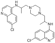 N,N'-二(7-氯-4-喹啉基)-ALPHA,ALPHA'-二甲基哌嗪-1,4-二乙胺,10547-40-7,结构式