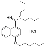 N,N-dibutyl-4-(hexyloxy)naphthalene-1-carboximidamide hydrochloride Structure