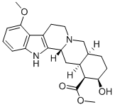 (3β,20α)-17β-ヒドロキシ-9-メトキシヨヒンバン-16β-カルボン酸メチル 化学構造式
