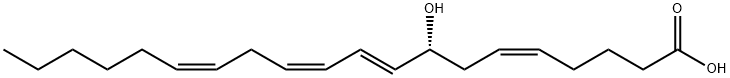 8(R)-HYDROXY-(5Z,9E,11Z,14Z)-EICOSATETRAENOIC ACID,105500-09-2,结构式