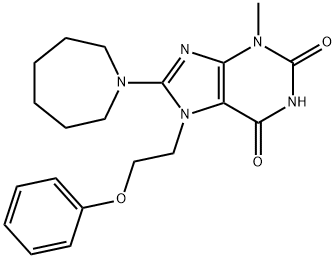 8-(Hexahydro-1H-azepin-1-yl)-3,7-dihydro-3-methyl-7-(2-phenoxyethyl)-1 H-purine-2,6-dione Structure