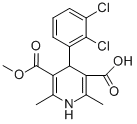 4-(2,3-二氯苯基)-2,6-二甲基-1,4-二氢吡啶-3,5-二羧酸单甲酯, 105580-45-8, 结构式