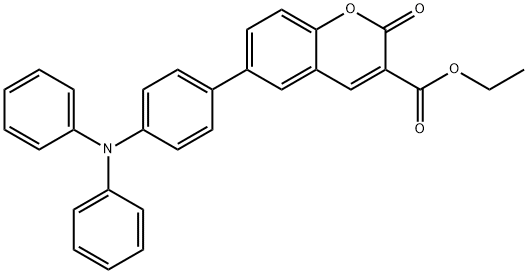 6-[4-(ジフェニルアミノ)フェニル]クマリン-3-カルボン酸エチル 化学構造式