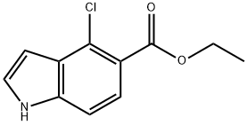 4-氯-1H-吲哚-5-羧酸乙酯, 1057076-56-8, 结构式