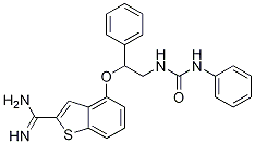 4-(1-PHENYL-2-(3-PHENYLUREIDO)ETHOXY)BENZO[B]THIOPHENE-2-CARBOXIMIDAMIDE|