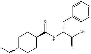 反式-N-[(4-乙基环己基)羰基]-D-苯丙氨酸, 105746-45-0, 结构式
