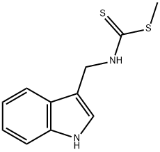 N-[(1H-インドール-3-イル)メチル]ジチオカルバミド酸メチル 化学構造式