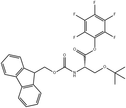 N-(9H-フルオレン-9-イルメトキシカルボニル)-O-tert-ブチル-L-セリンペンタフルオロフェニル 化学構造式