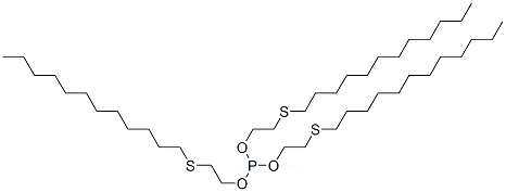 三[2-(十二烷基硫代)乙基]亚磷酸酯 结构式