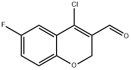 4-クロロ-6-フルオロ-2H-ベンゾピラン-3-カルボキシアルデヒド 化学構造式