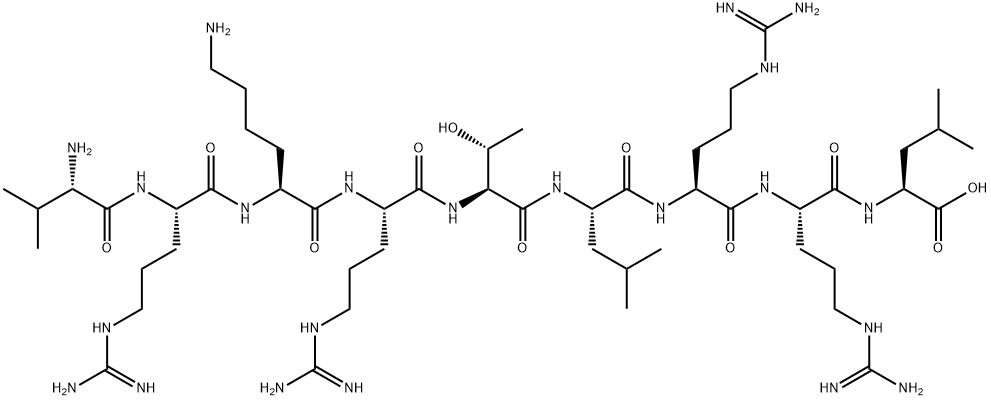 H-VAL-ARG-LYS-ARG-THR-LEU-ARG-ARG-LEU-OH Structure