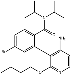 BenzaMide, 2-(4-aMino-2-butoxy-3-pyridinyl)-4-broMo-N,N-bis(1-Methylethyl)- 化学構造式