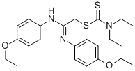 Carbamodithioic acid, diethyl-, 2-((4-ethoxyphenyl)amino)-2-((4-ethoxy phenyl)imino)ethyl ester Struktur