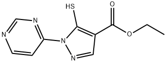 1H-PYRAZOLE-4-CARBOXYLIC ACID, 5-MERCAPTO-1-(4-PYRIMIDINYL)-, ETHYL ESTER|